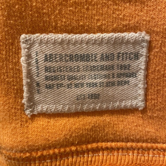 Abercrombie & Fitch Orange Peach Thick Hoodie with sewn on brand name in white S - Picture 15 of 16